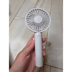 POM BRZ-3 Handheld Mini Fan White Portable Rechargeable Personal Cooling Fan